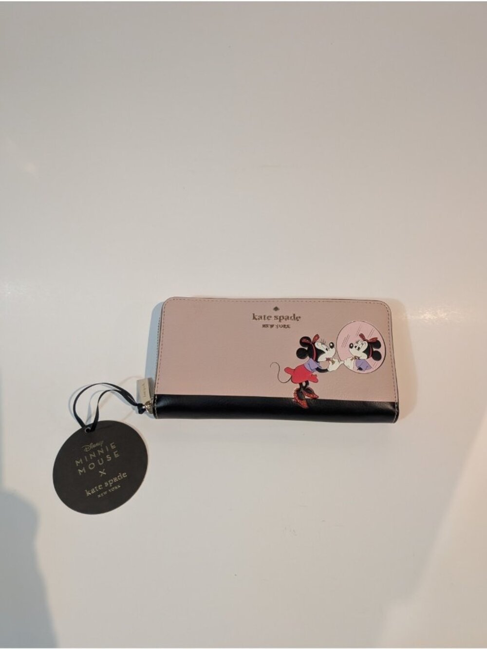 Kate Spade Disney Colab Minnie Mouse Light Dusty Rose All Around Zip Wallet